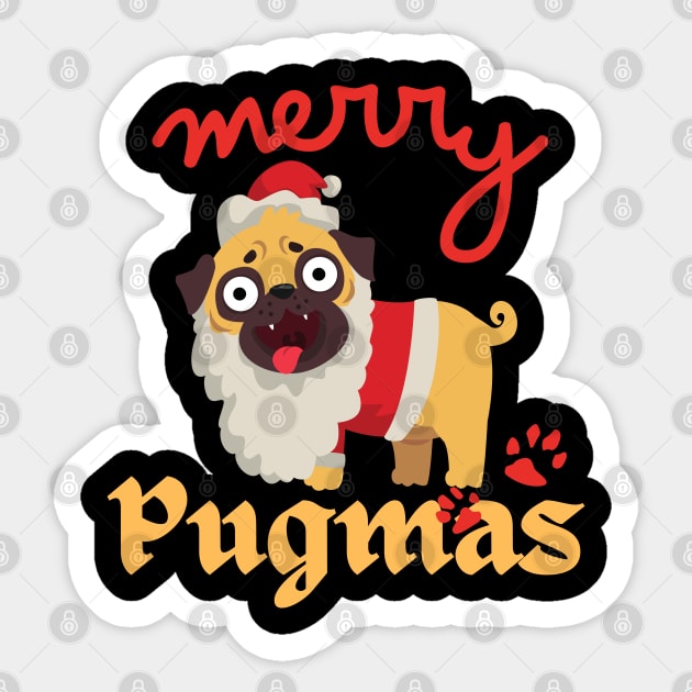 Merry Pugmas Sticker by Illustradise